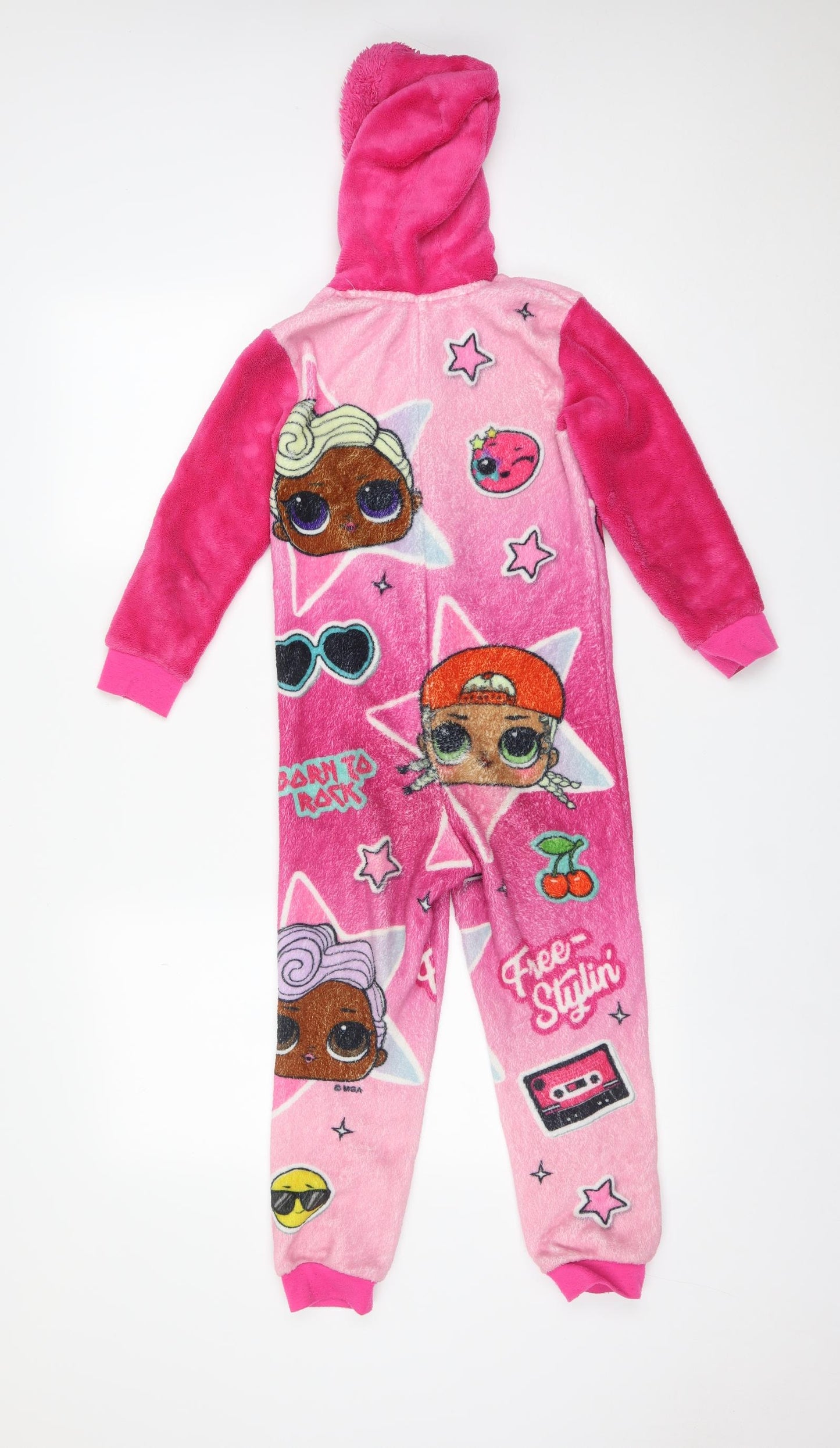 F&F Girls Pink Solid Polyester  One Piece Size 6-7 Years   - LOL SUPRISE
