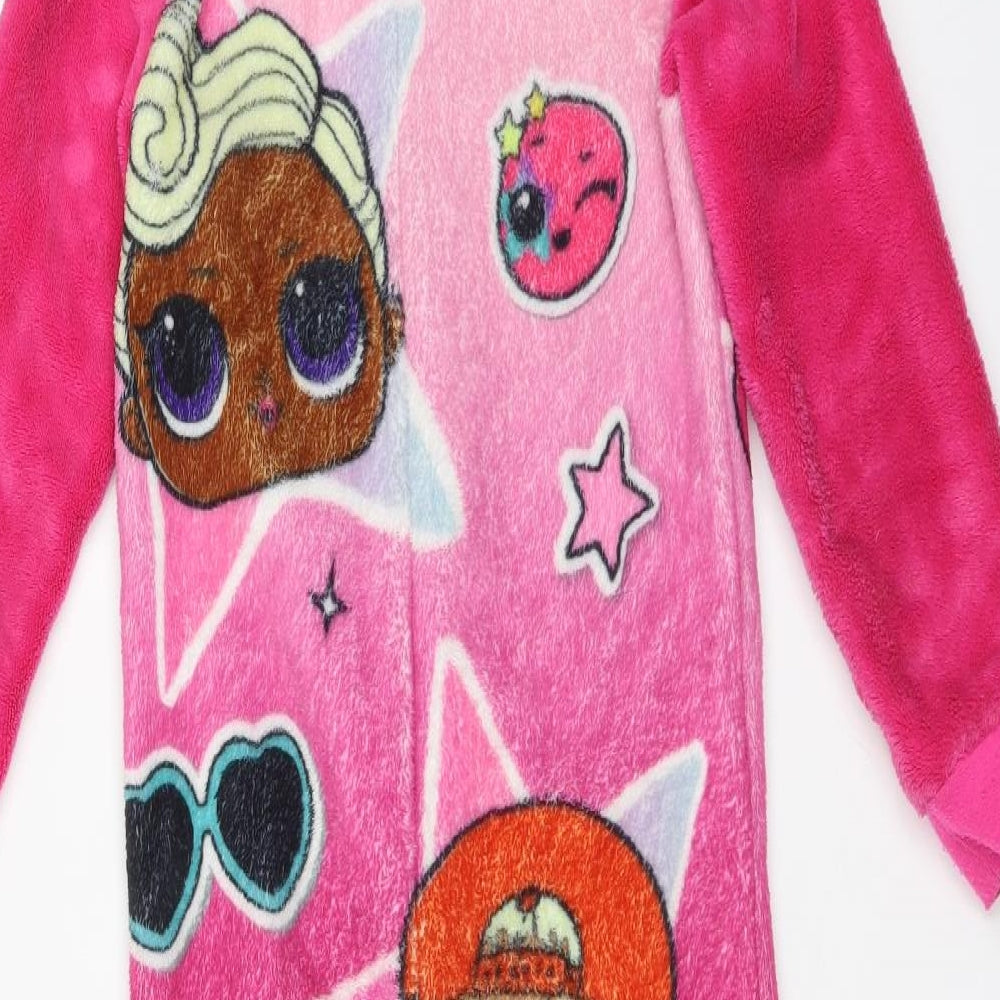F&F Girls Pink Solid Polyester  One Piece Size 6-7 Years   - LOL SUPRISE