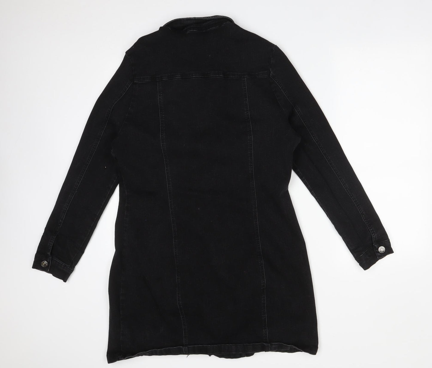 DENIM CO Womens Black  Cotton Shirt Dress  Size 20  Collared