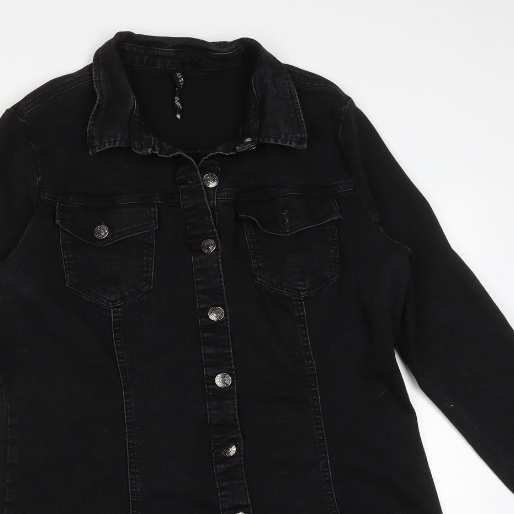 DENIM CO Womens Black  Cotton Shirt Dress  Size 20  Collared