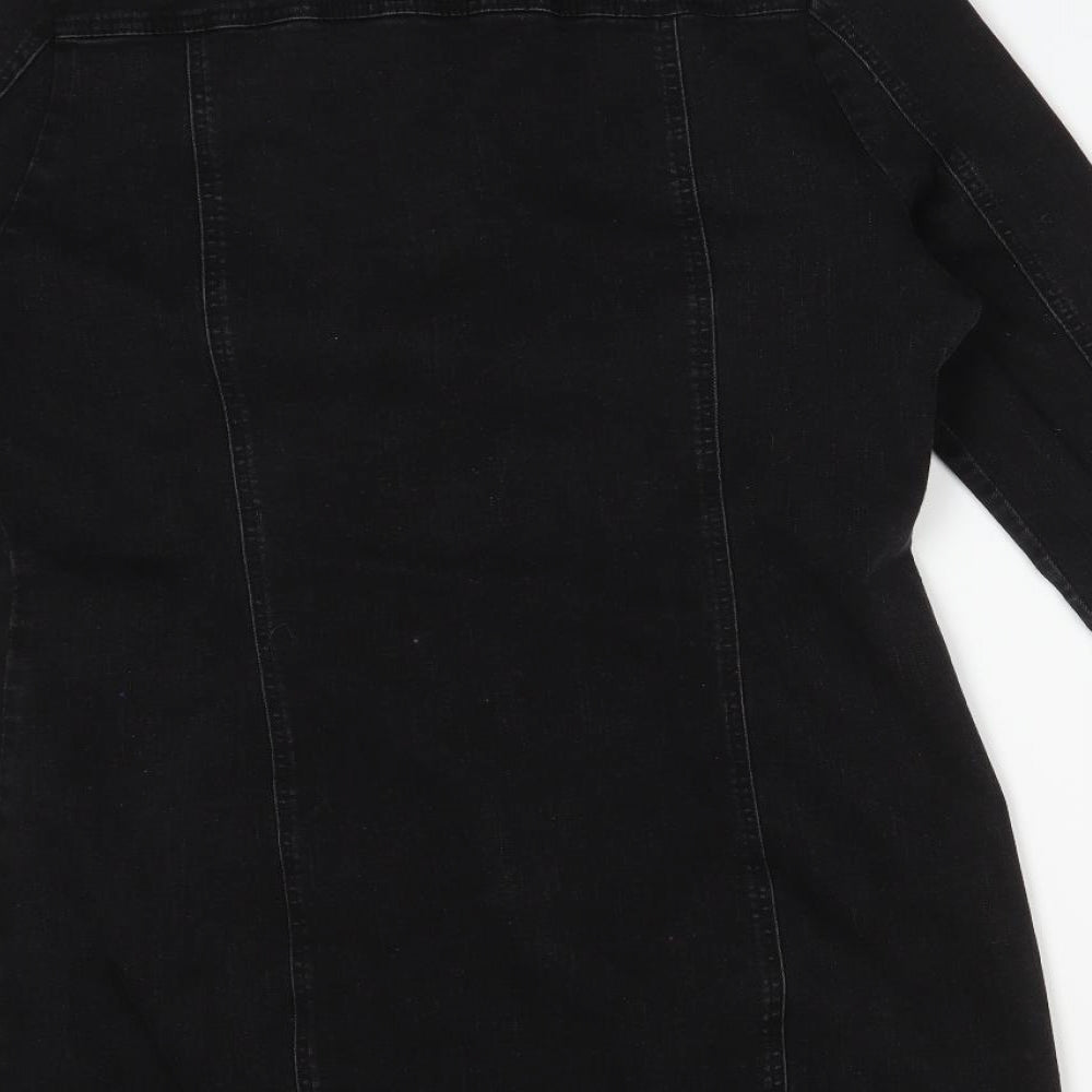 DENIM CO Womens Black  Cotton Shirt Dress  Size 20  Collared