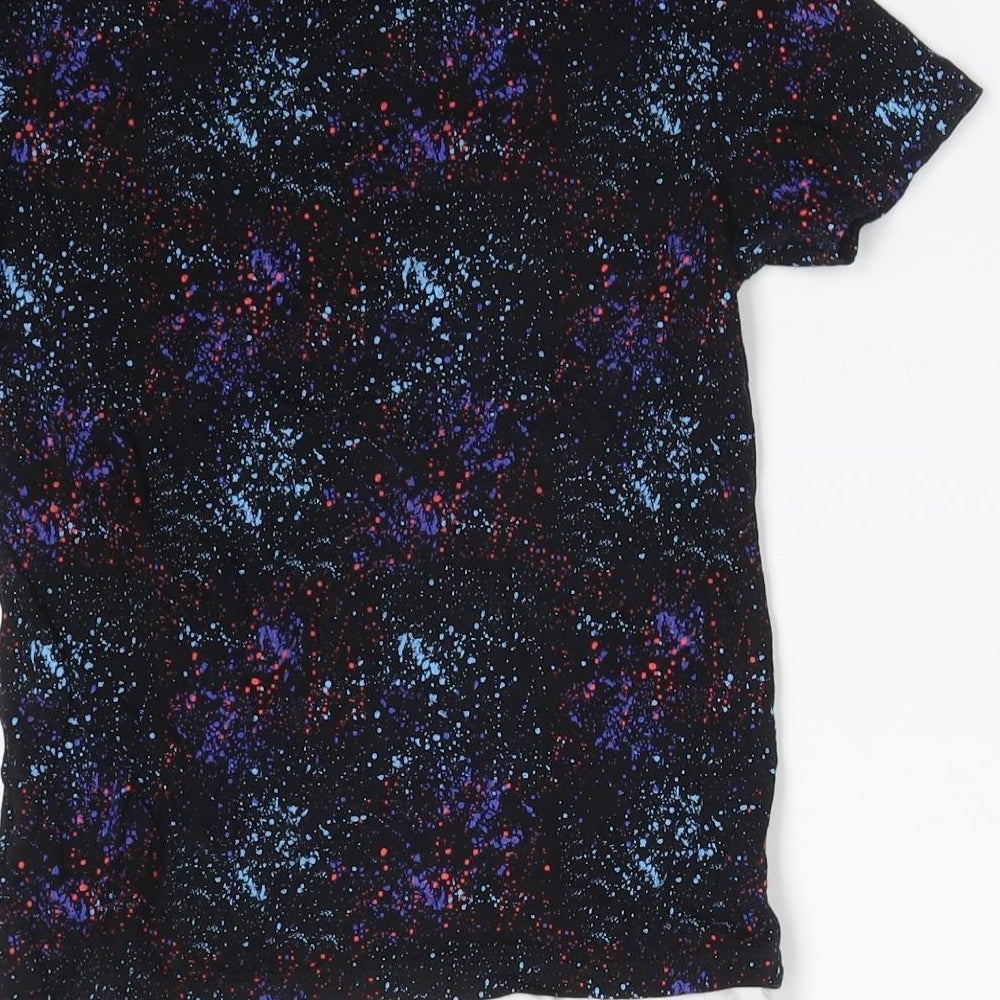 PEP&CO Boys Black Spotted Cotton Basic T-Shirt Size 7-8 Years Crew Neck  - FUTURE