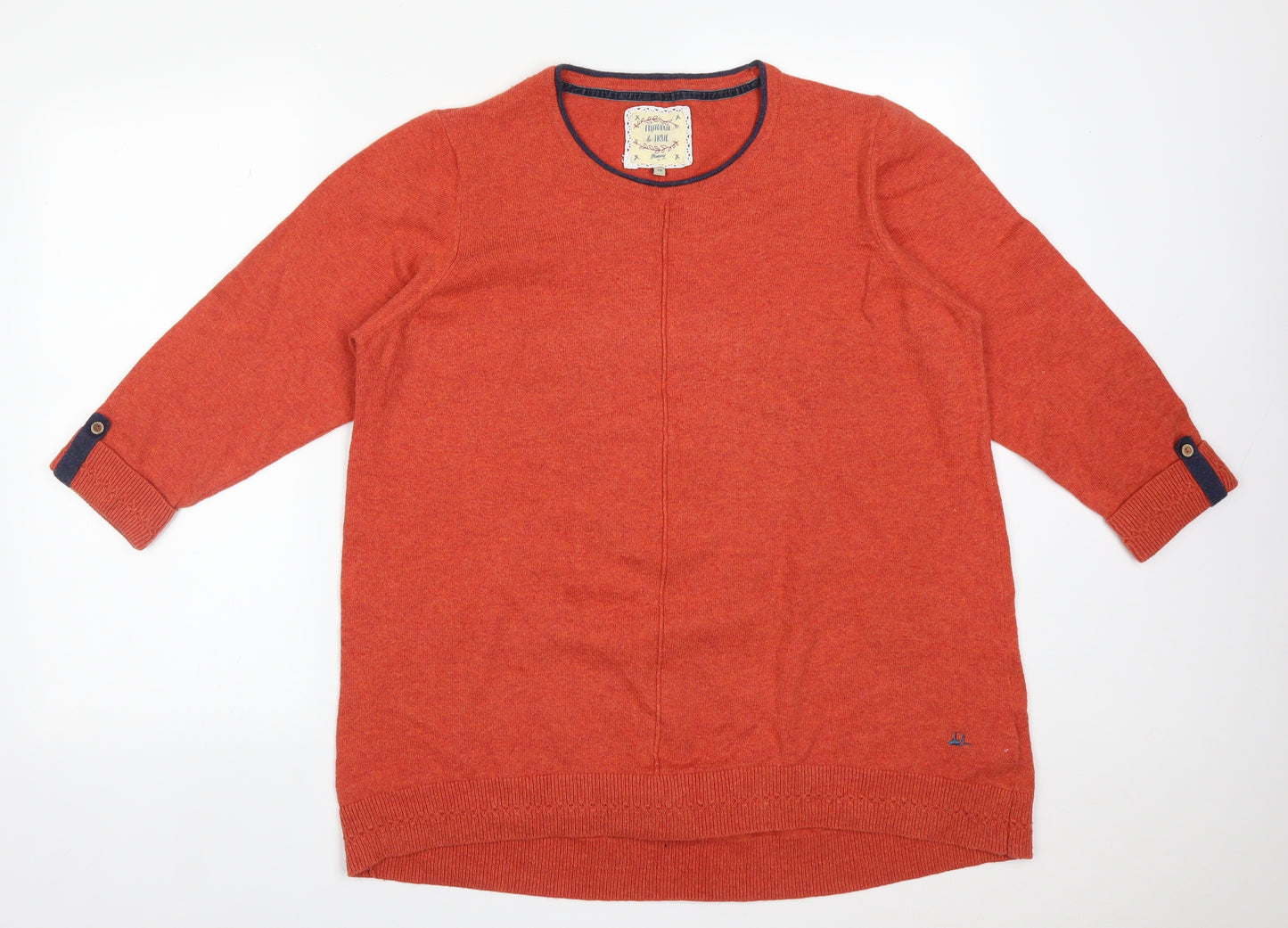 Debenhams Womens Orange  Acrylic Basic T-Shirt Size 20 Round Neck