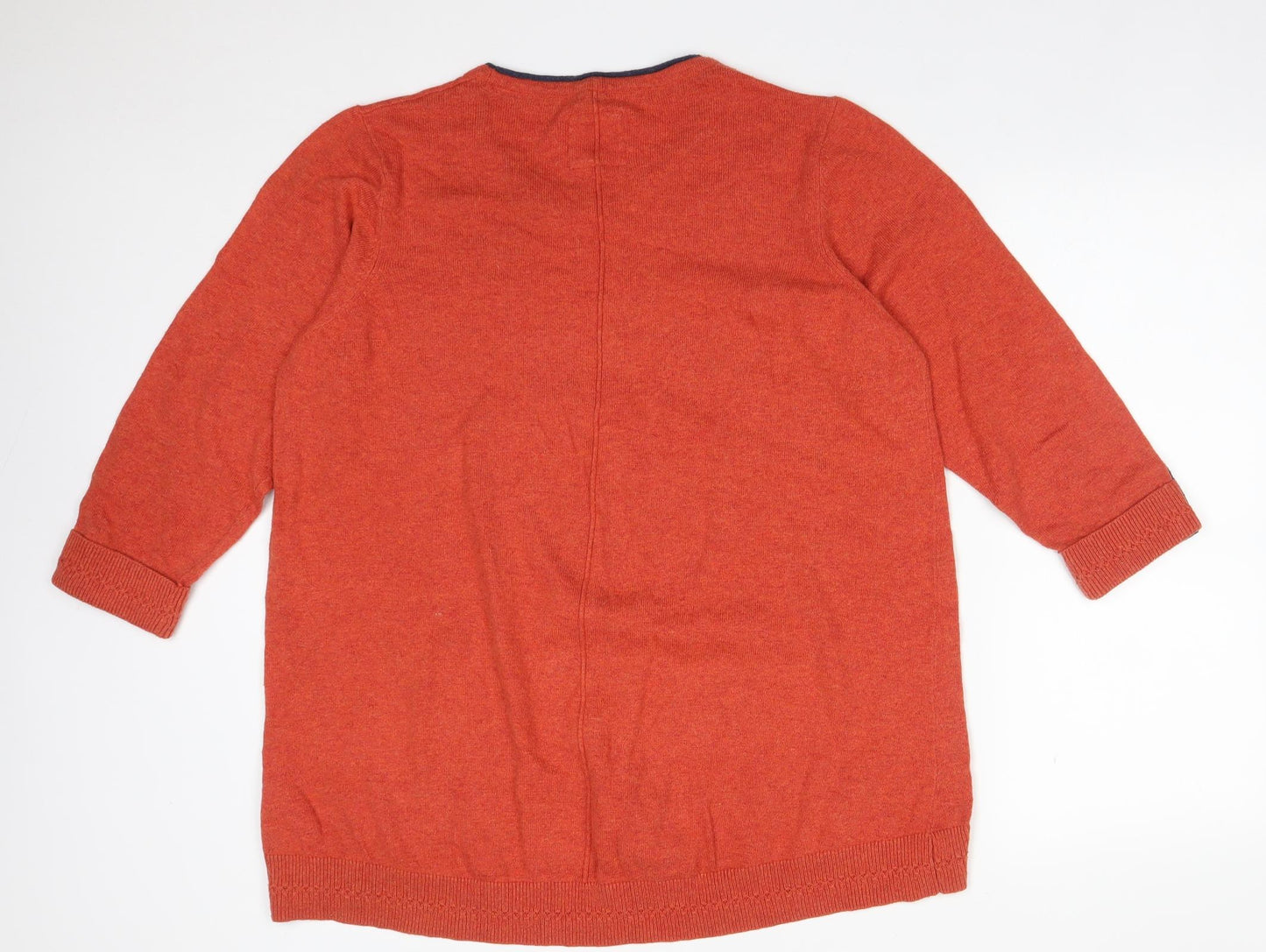 Debenhams Womens Orange  Acrylic Basic T-Shirt Size 20 Round Neck