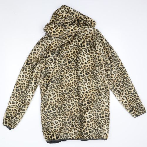 Volcom Womens Multicoloured Animal Print  Overcoat Coat Size L   - Long