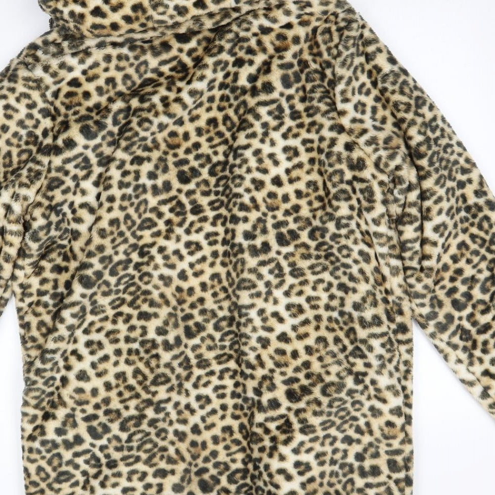 Volcom Womens Multicoloured Animal Print  Overcoat Coat Size L   - Long