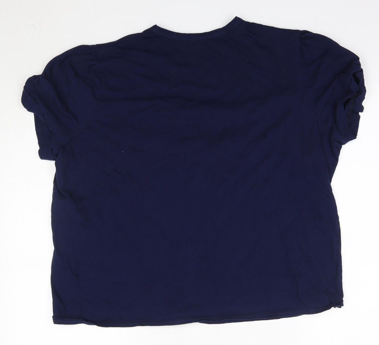 Boohoo Womens Blue  100% Cotton Basic T-Shirt Size 20 Round Neck