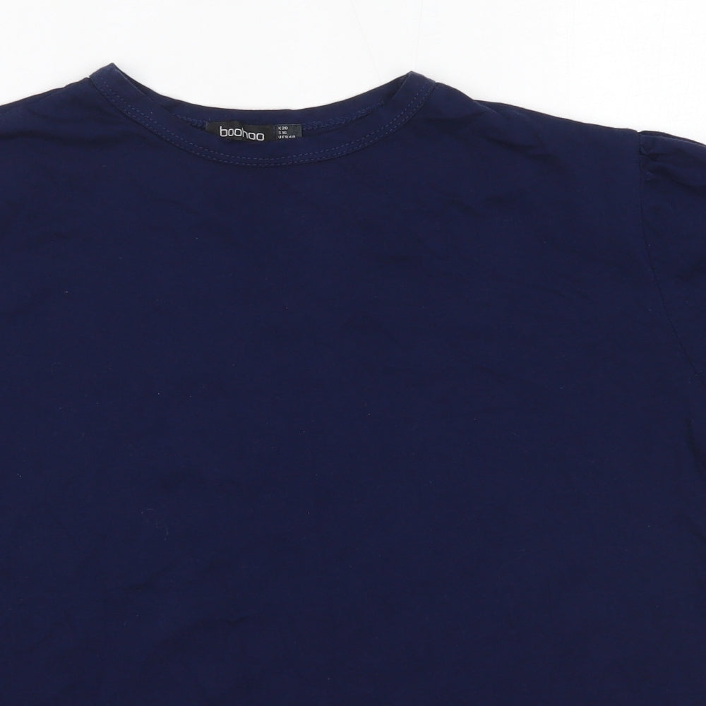 Boohoo Womens Blue  100% Cotton Basic T-Shirt Size 20 Round Neck