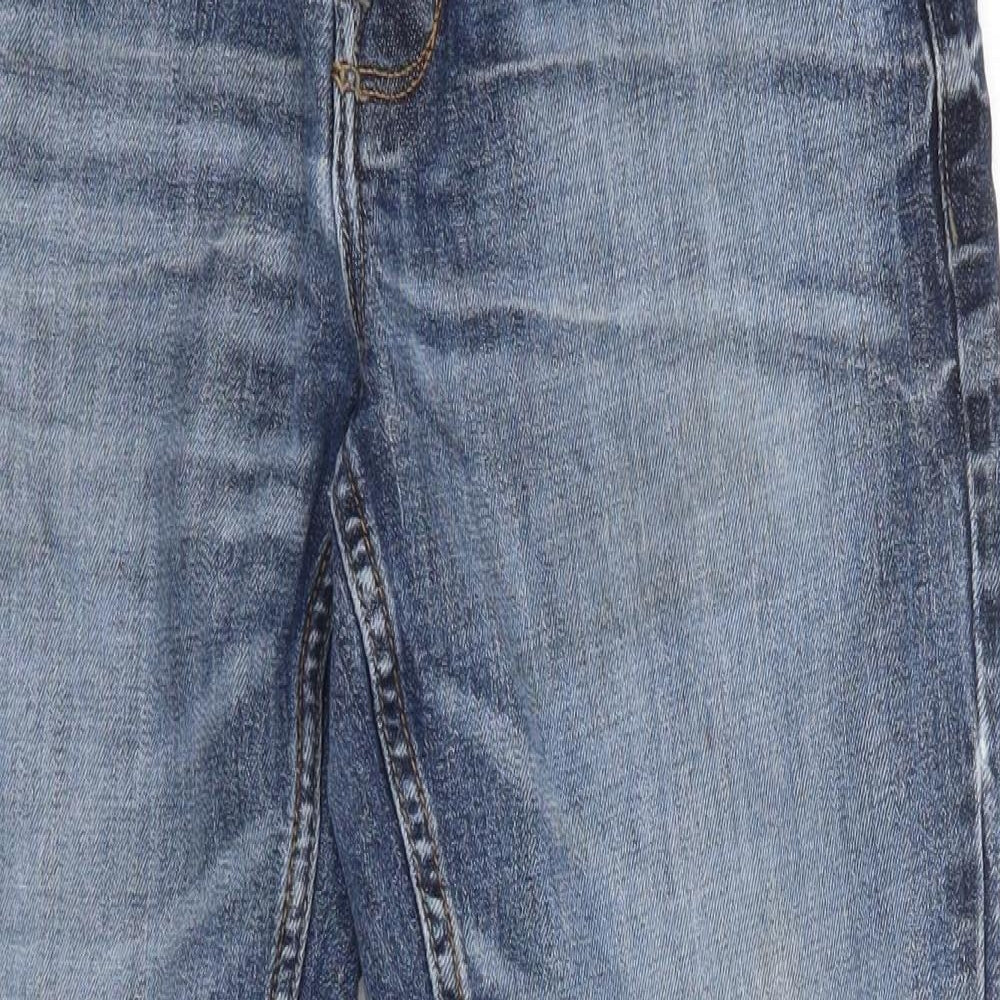 George Mens Blue  Cotton Bootcut Jeans Size 34 in L29 in Regular  - Short length