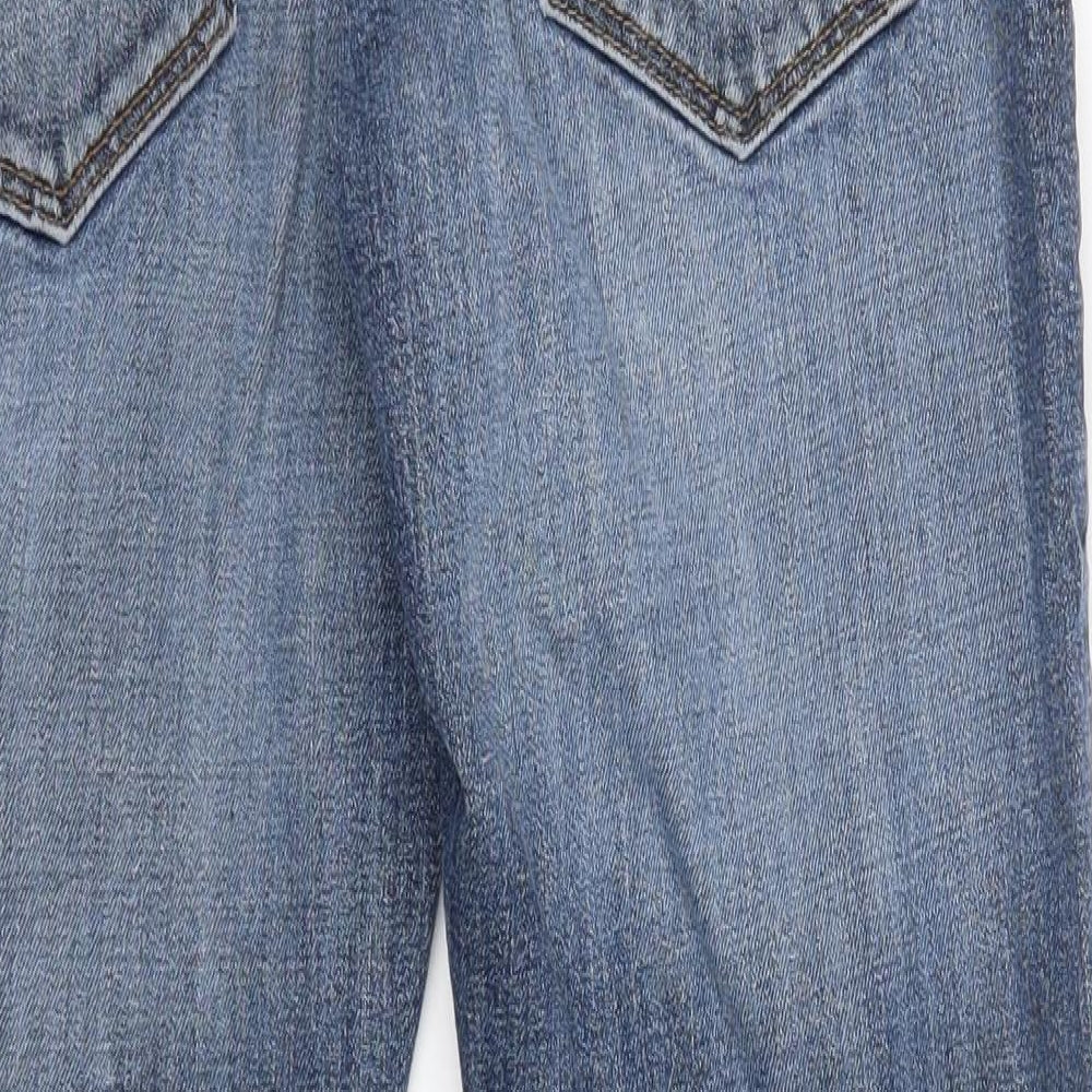 George Mens Blue  Cotton Bootcut Jeans Size 34 in L29 in Regular  - Short length
