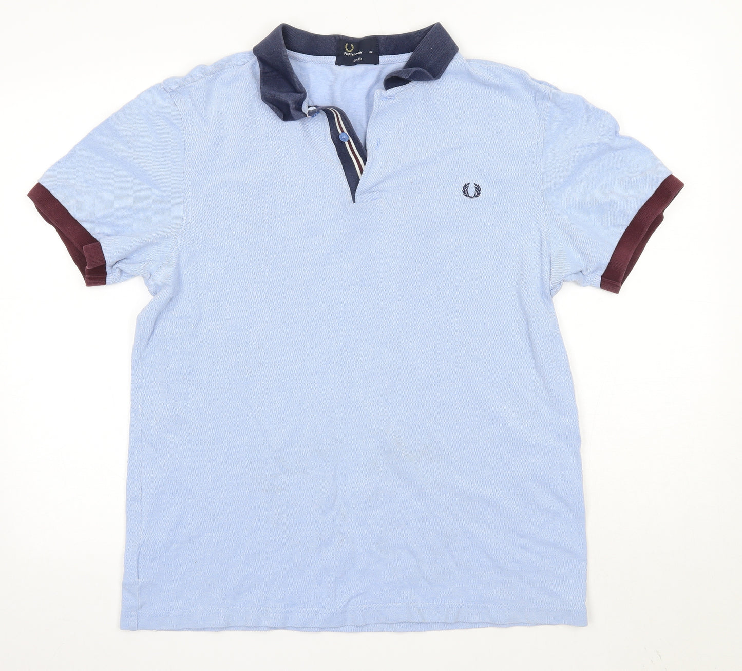 Fred Perry Mens Blue  100% Cotton  Polo Size XL Collared