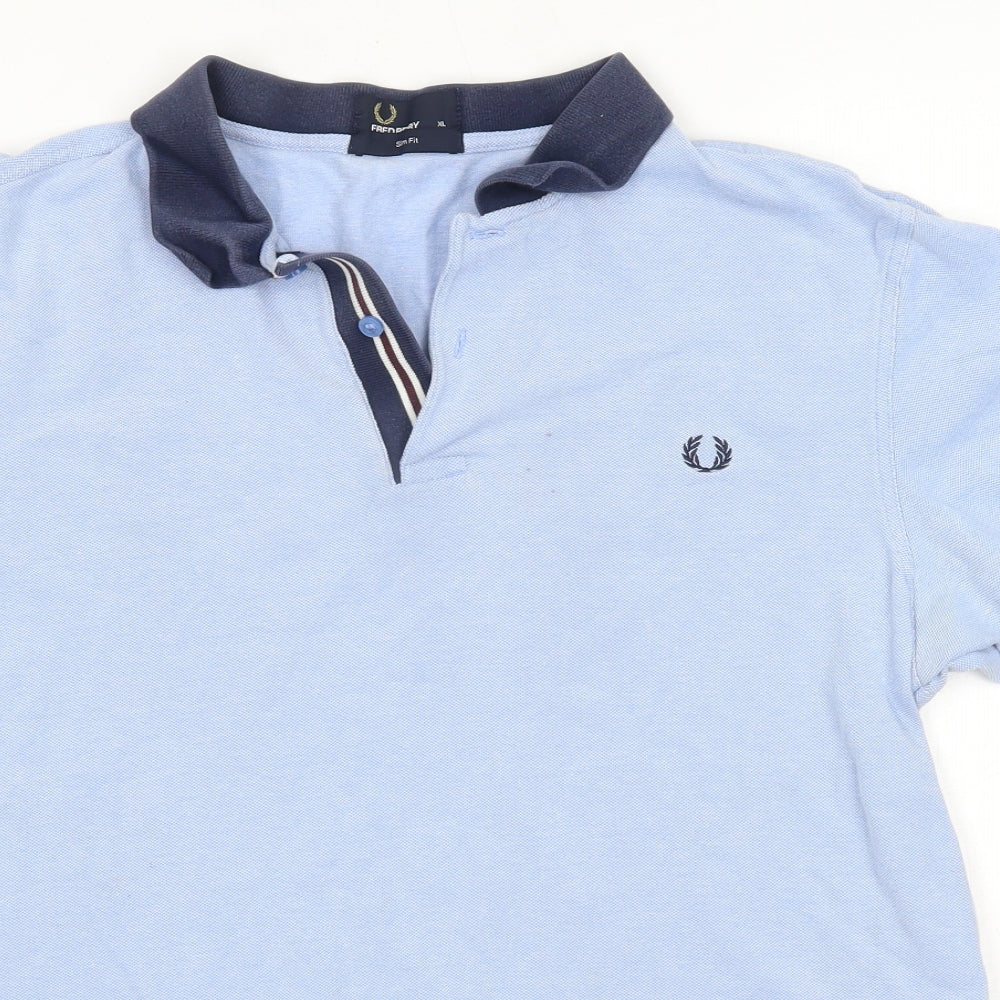 Fred Perry Mens Blue  100% Cotton  Polo Size XL Collared