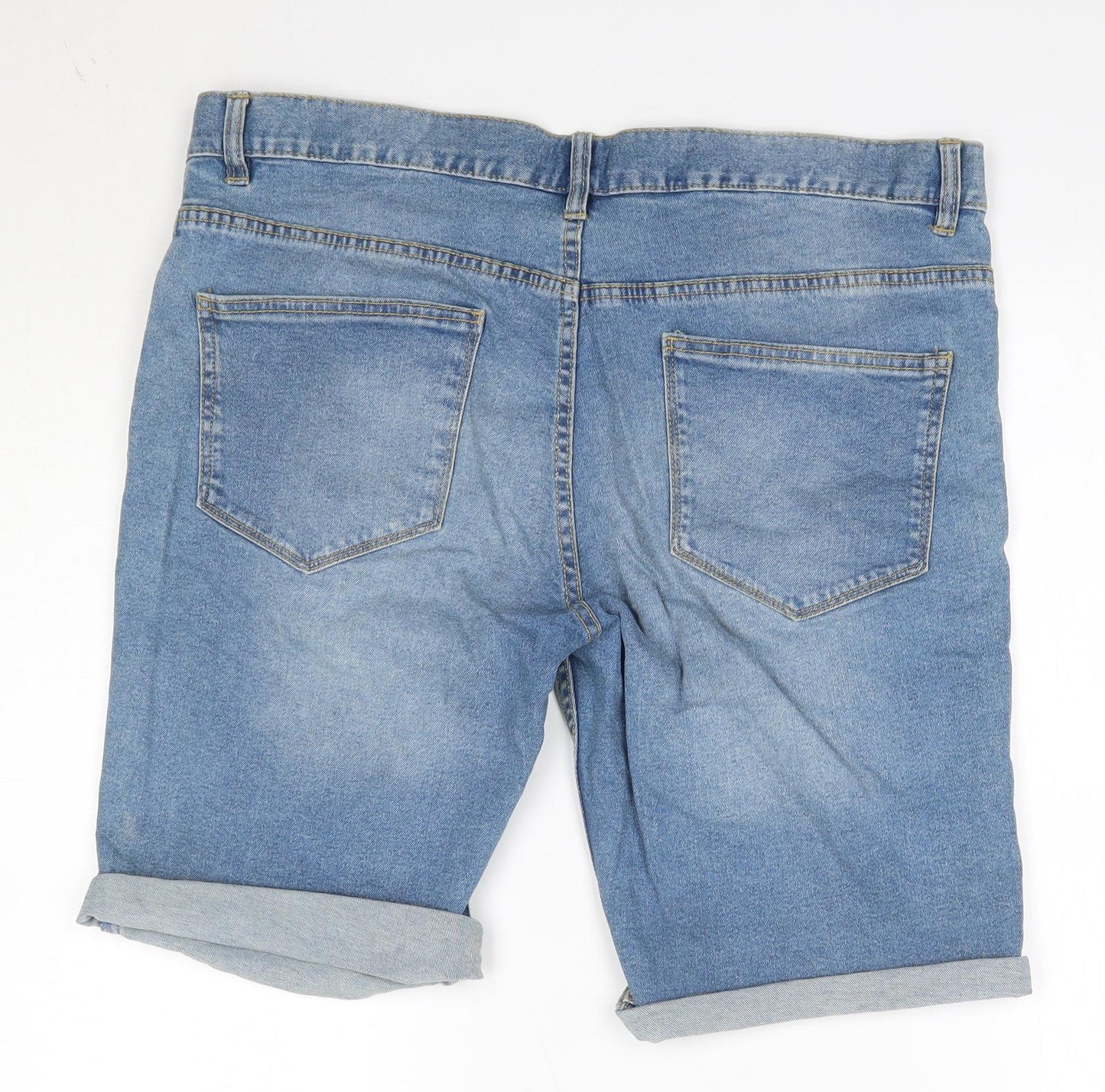 Pep & Co Mens Blue  Cotton Chino Shorts Size 34 in  Regular
