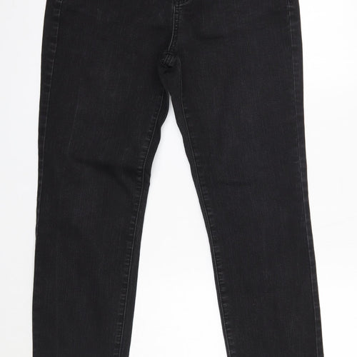 TU Womens Black  Cotton Straight Jeans Size 12 L29 in Regular