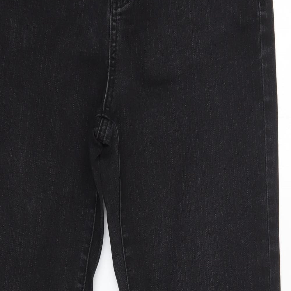 TU Womens Black  Cotton Straight Jeans Size 12 L29 in Regular