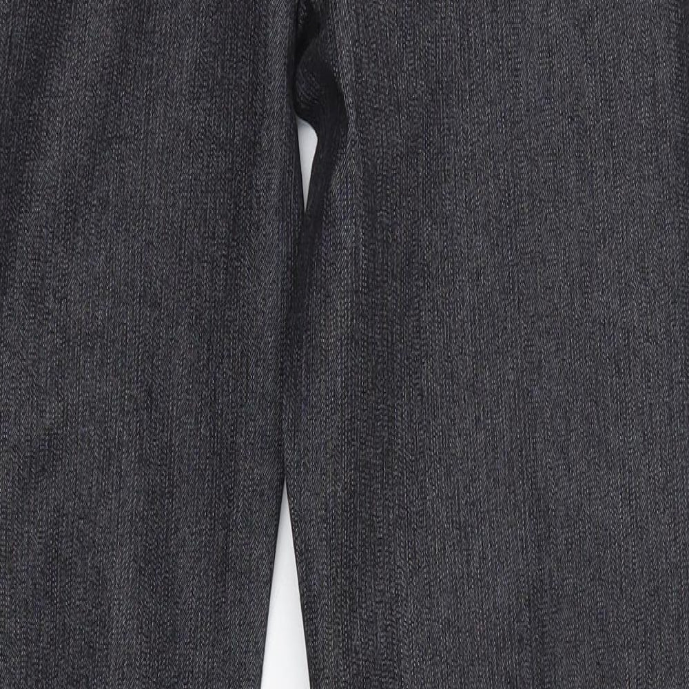 M&S Womens Grey  Cotton Straight Jeans Size 10 L30 in Regular