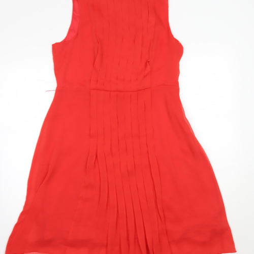 Monsoon Womens Red  Polyester A-Line  Size 16  Round Neck