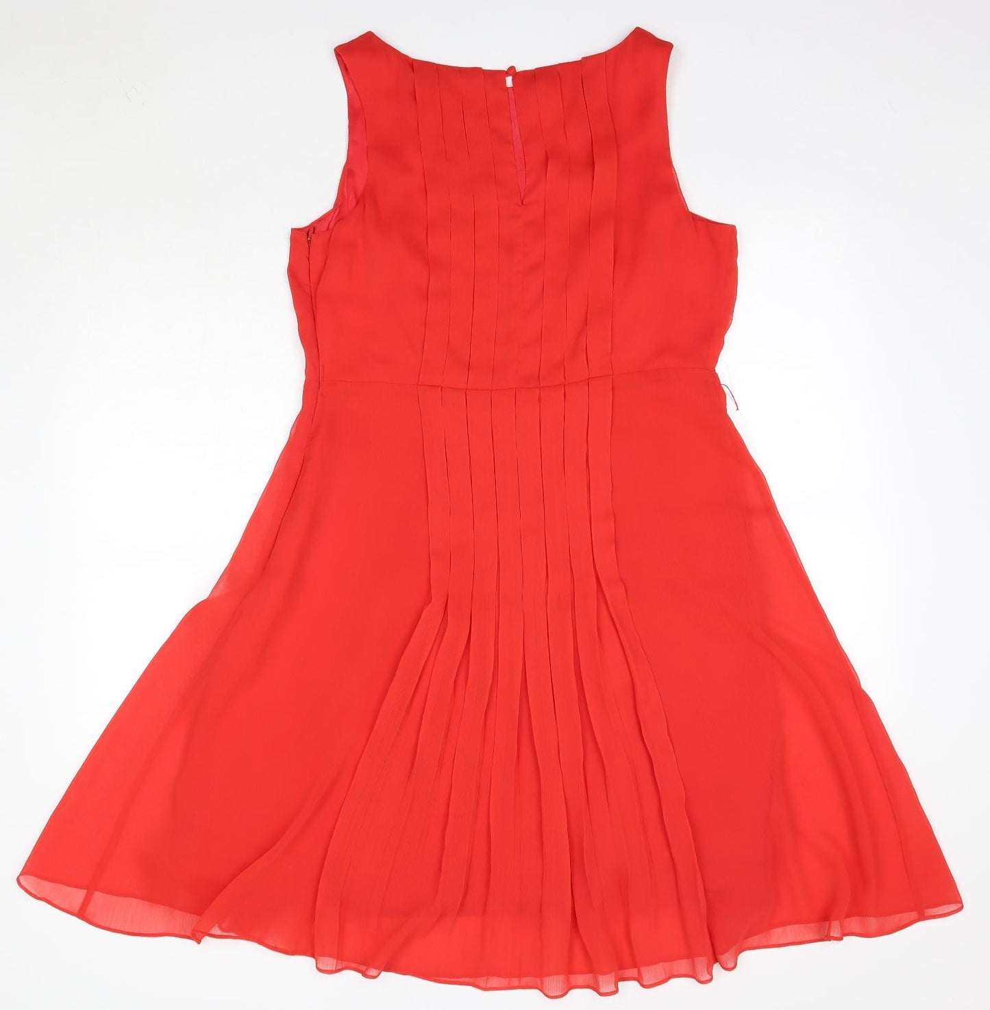 Monsoon Womens Red  Polyester A-Line  Size 16  Round Neck