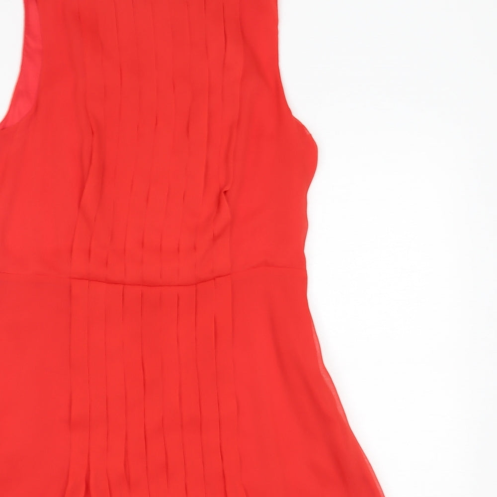 Monsoon Womens Red  Polyester A-Line  Size 16  Round Neck