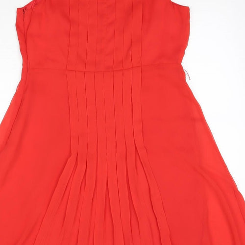 Monsoon Womens Red  Polyester A-Line  Size 16  Round Neck