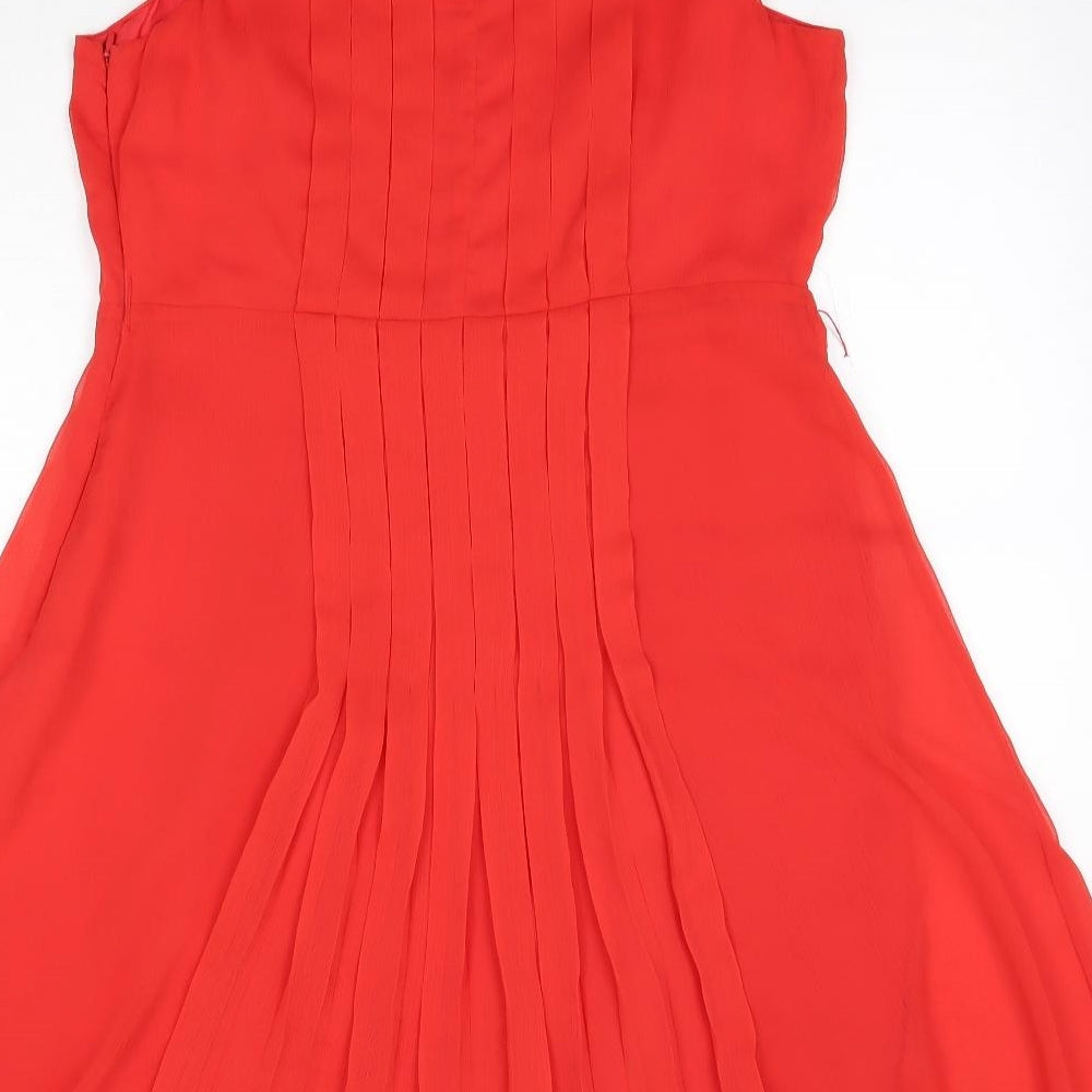 Monsoon Womens Red  Polyester A-Line  Size 16  Round Neck