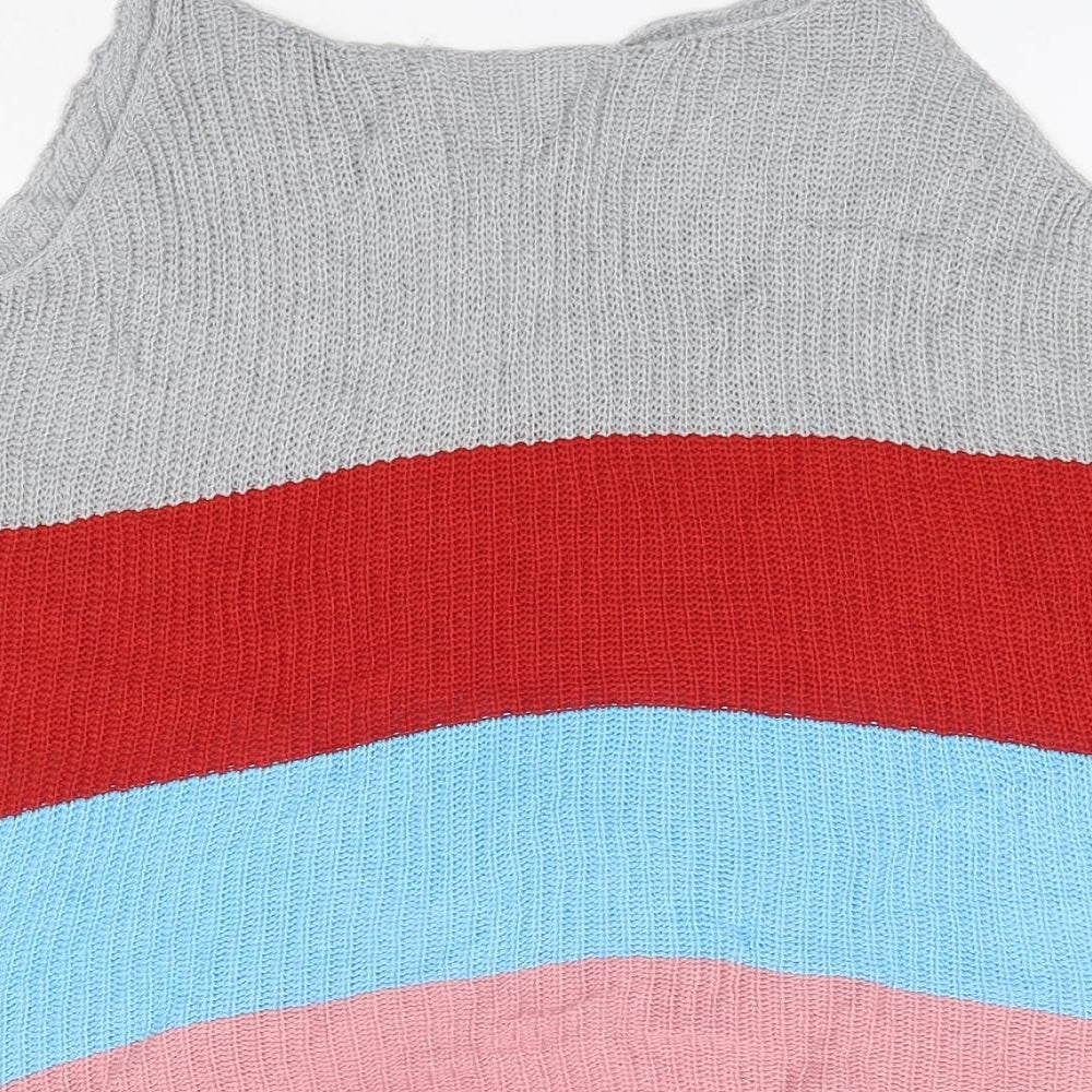 Preworn Womens Multicoloured Striped Cotton Camisole Blouse Size M Round Neck