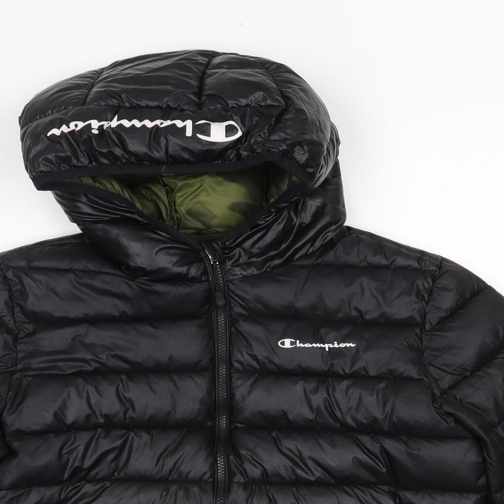 Champion  Boys Black   Overcoat Coat Size 13-14 Years