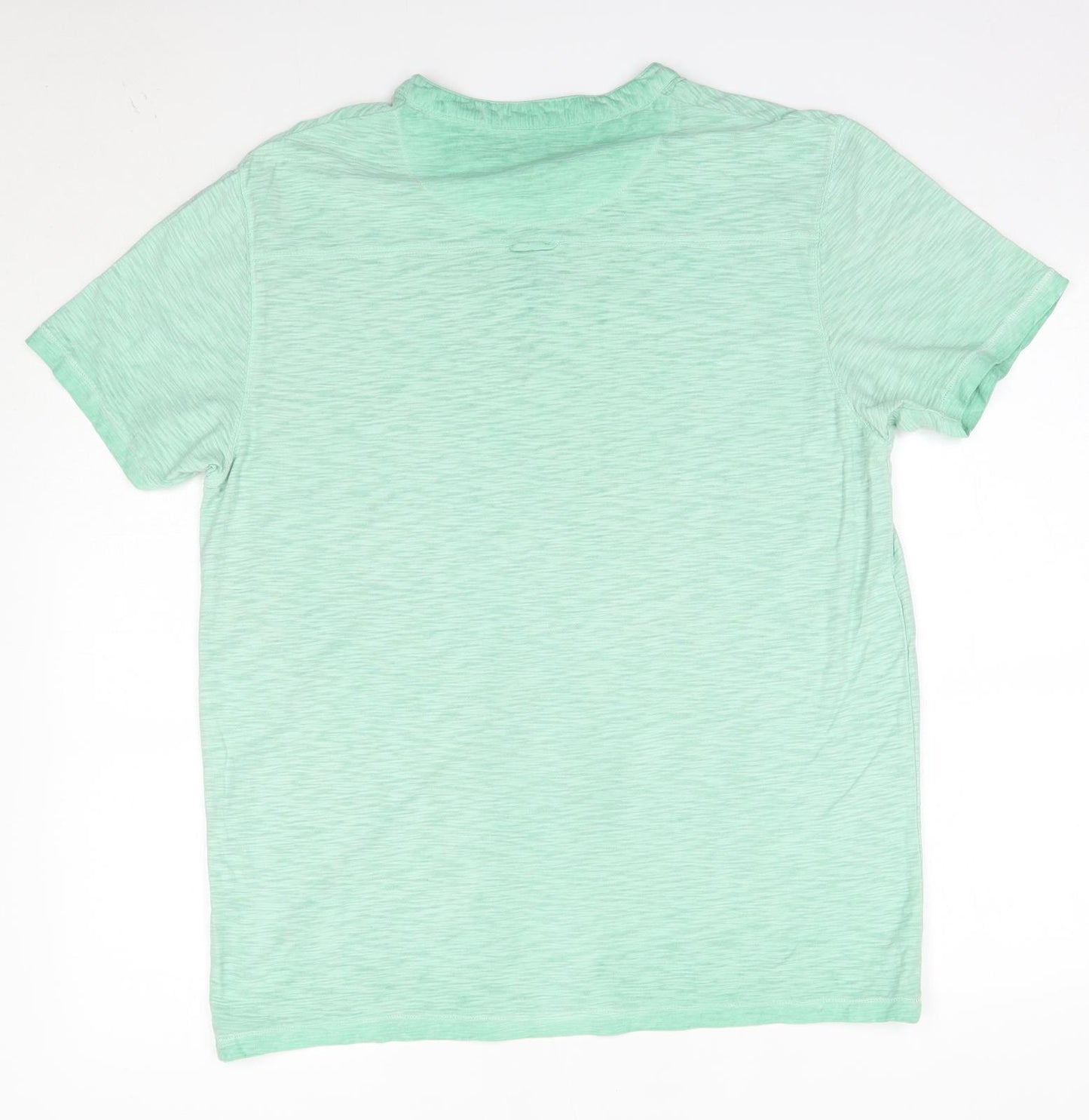 Mantaray Mens Green  Cotton  T-Shirt Size M V-Neck