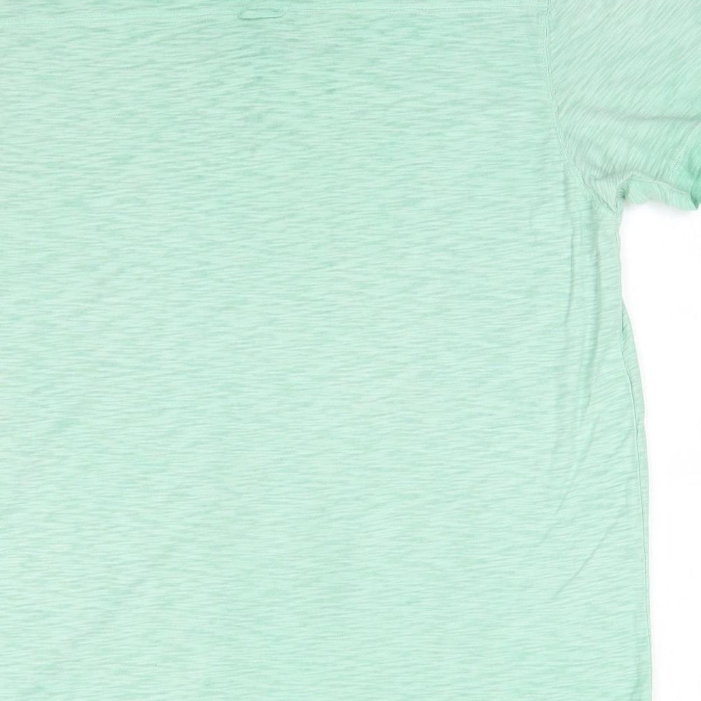 Mantaray Mens Green  Cotton  T-Shirt Size M V-Neck