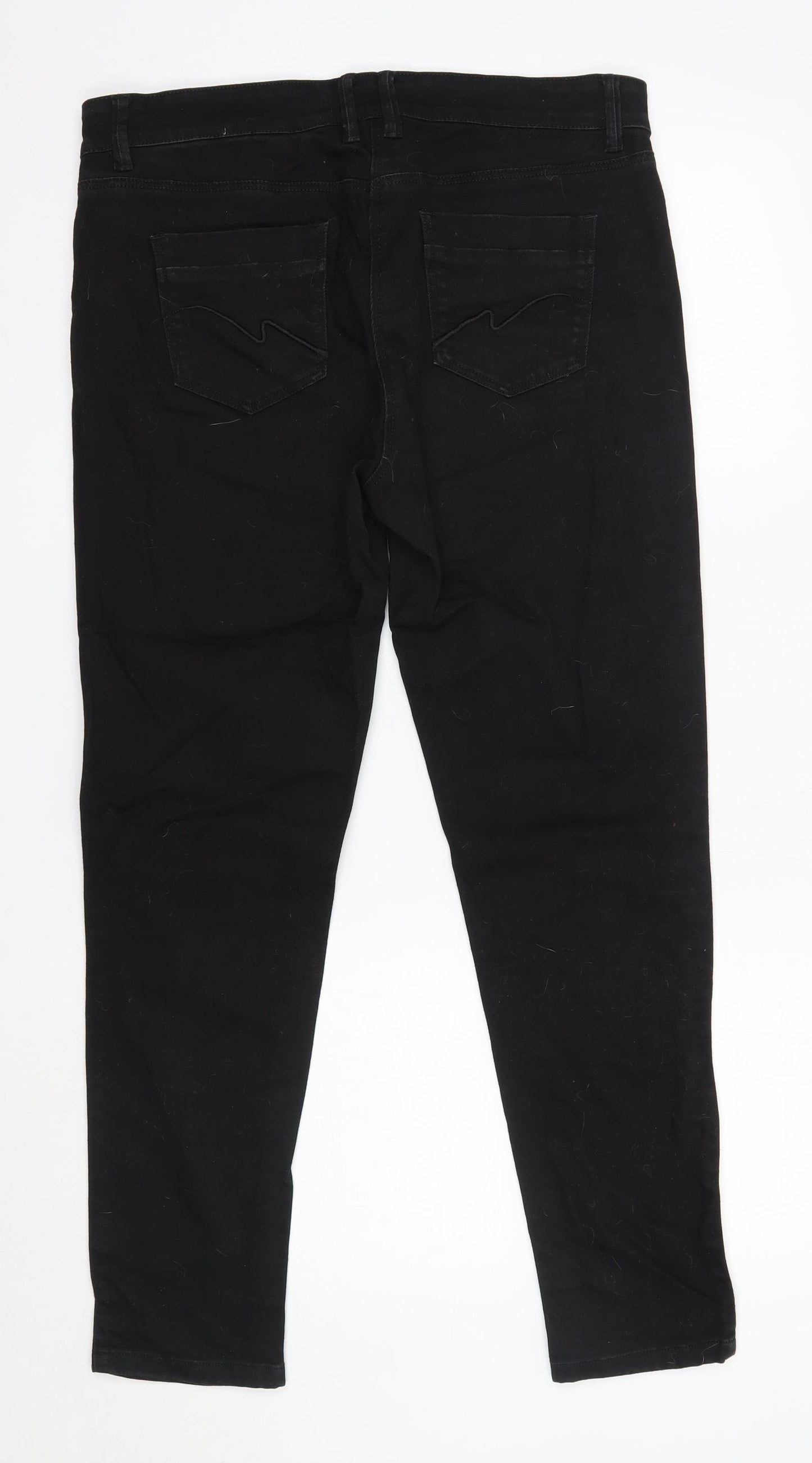 NEXT Womens Black  Cotton Skinny Jeans Size 14 L28 in Regular