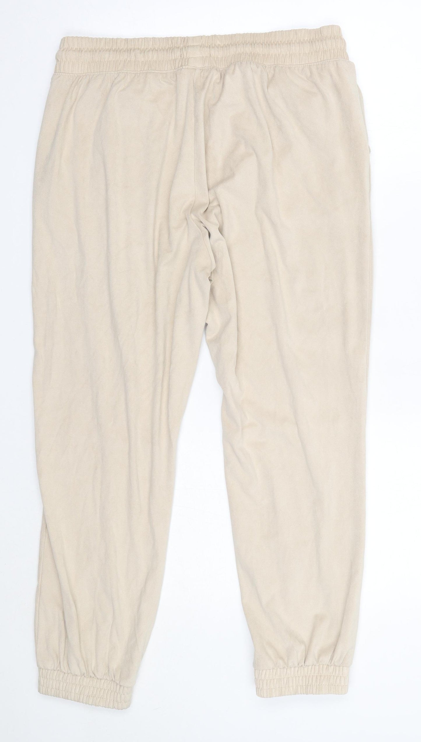 F&F Womens Beige  Polyester Jogger Trousers Size 16 L26 in Regular