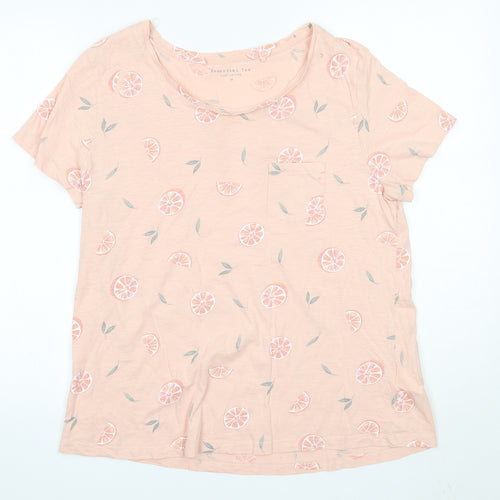 Debenhams Womens Pink  100% Cotton Basic T-Shirt Size 16 Round Neck
