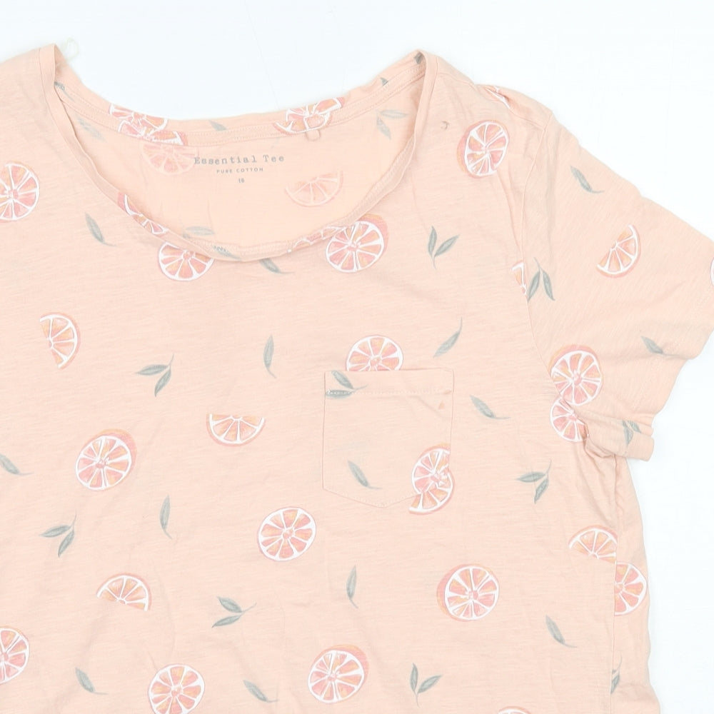 Debenhams Womens Pink  100% Cotton Basic T-Shirt Size 16 Round Neck