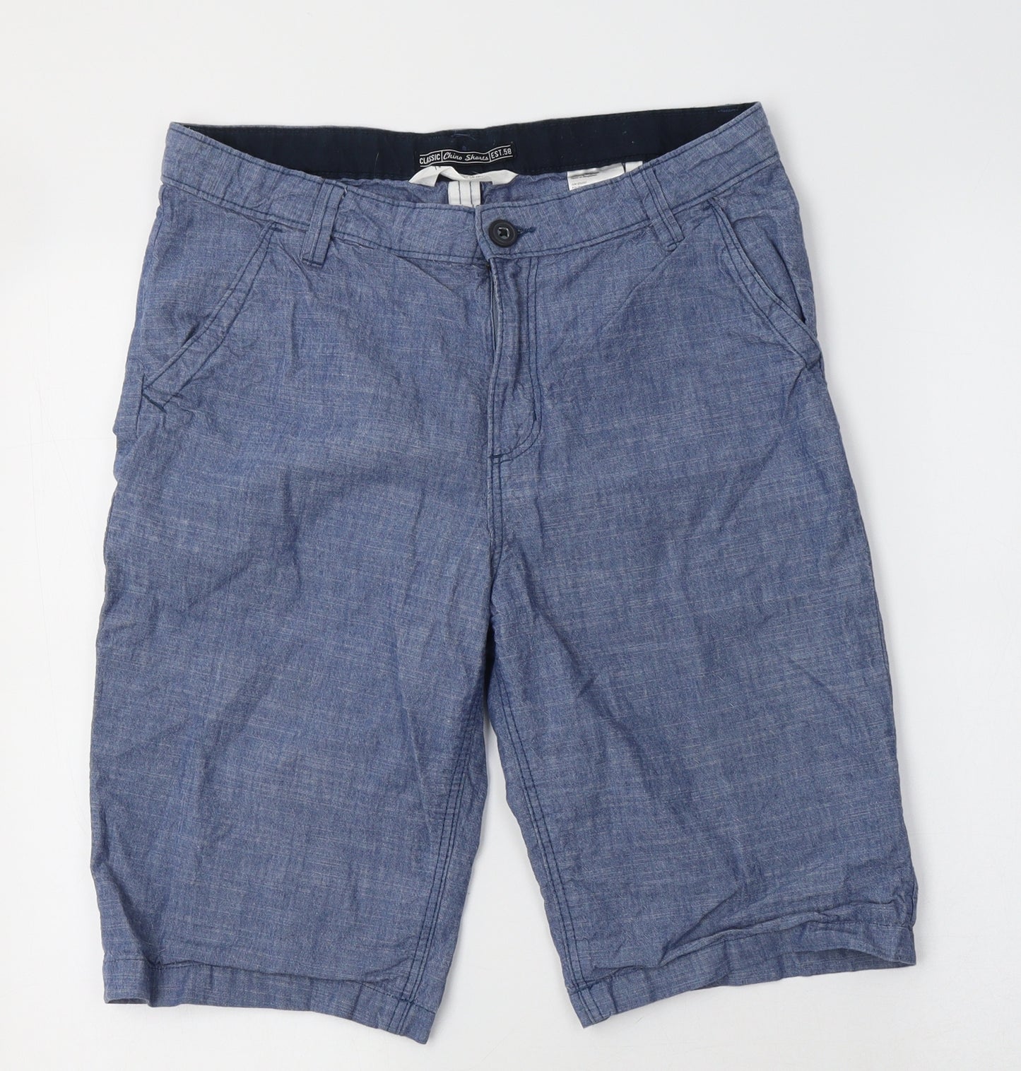 H&M Boys Blue  Cotton Chino Shorts Size 14-15 Years  Regular