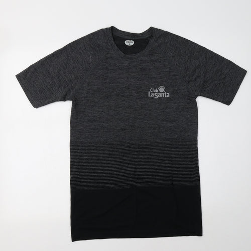 Club la Womens Grey  Polyester Basic T-Shirt Size S Crew Neck