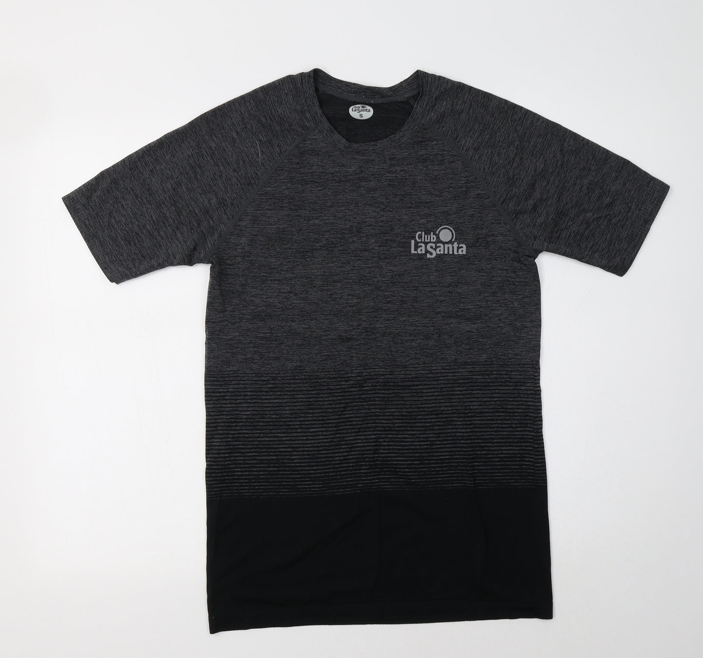 Club la Womens Grey  Polyester Basic T-Shirt Size S Crew Neck