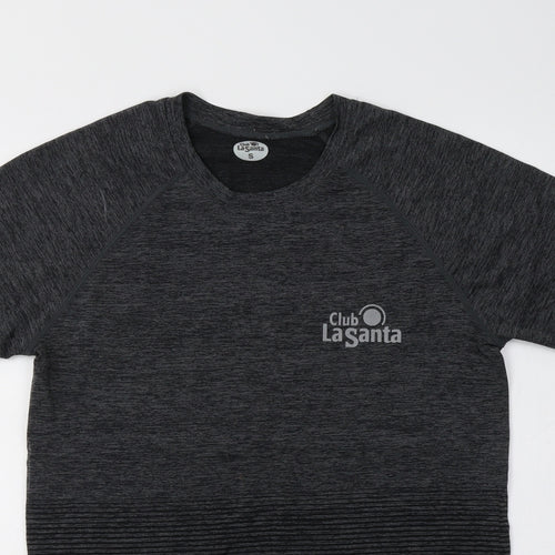 Club la Womens Grey  Polyester Basic T-Shirt Size S Crew Neck