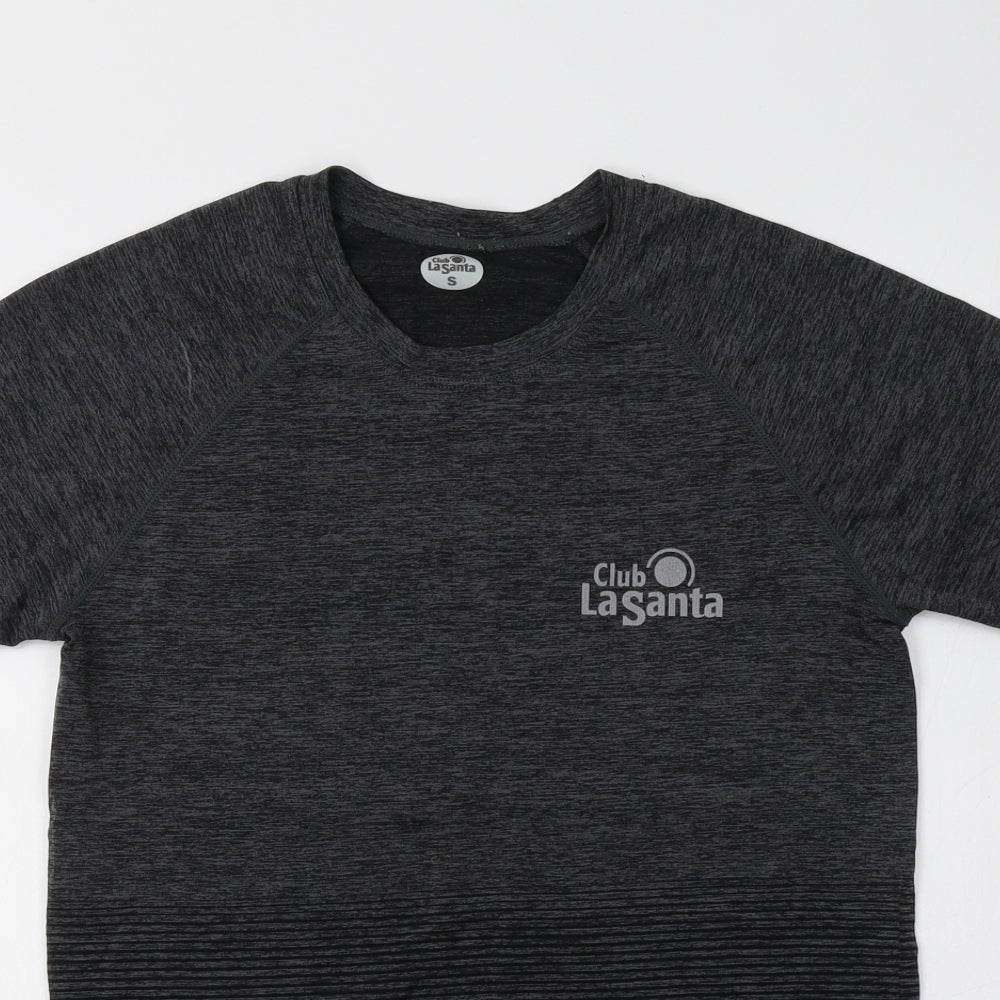 Club la Womens Grey  Polyester Basic T-Shirt Size S Crew Neck