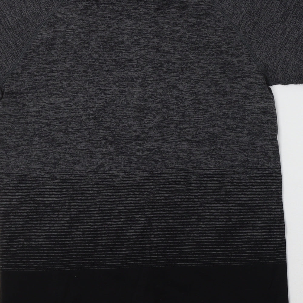 Club la Womens Grey  Polyester Basic T-Shirt Size S Crew Neck