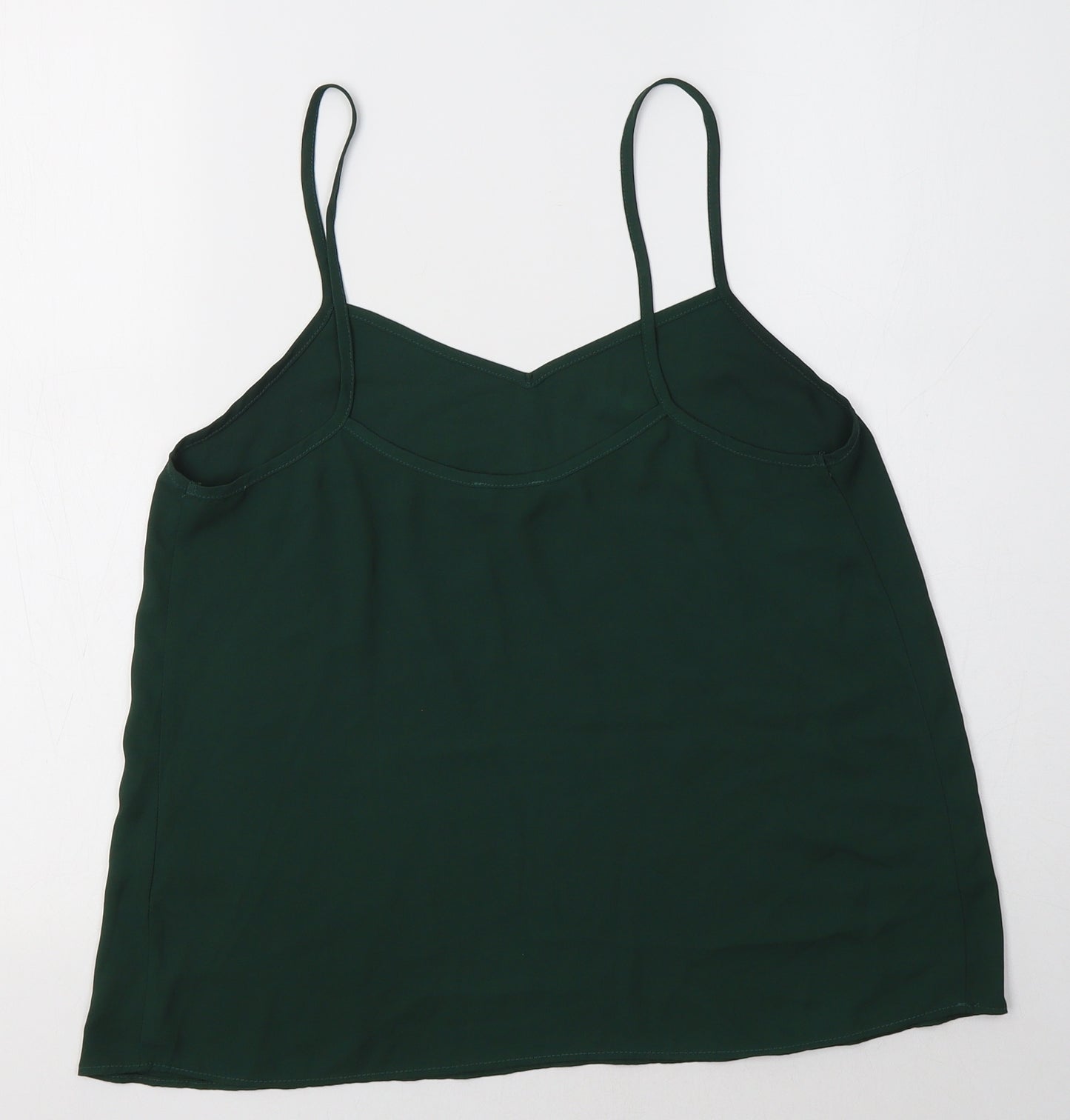 Topshop Womens Green  Polyester Camisole Tank Size 10 V-Neck
