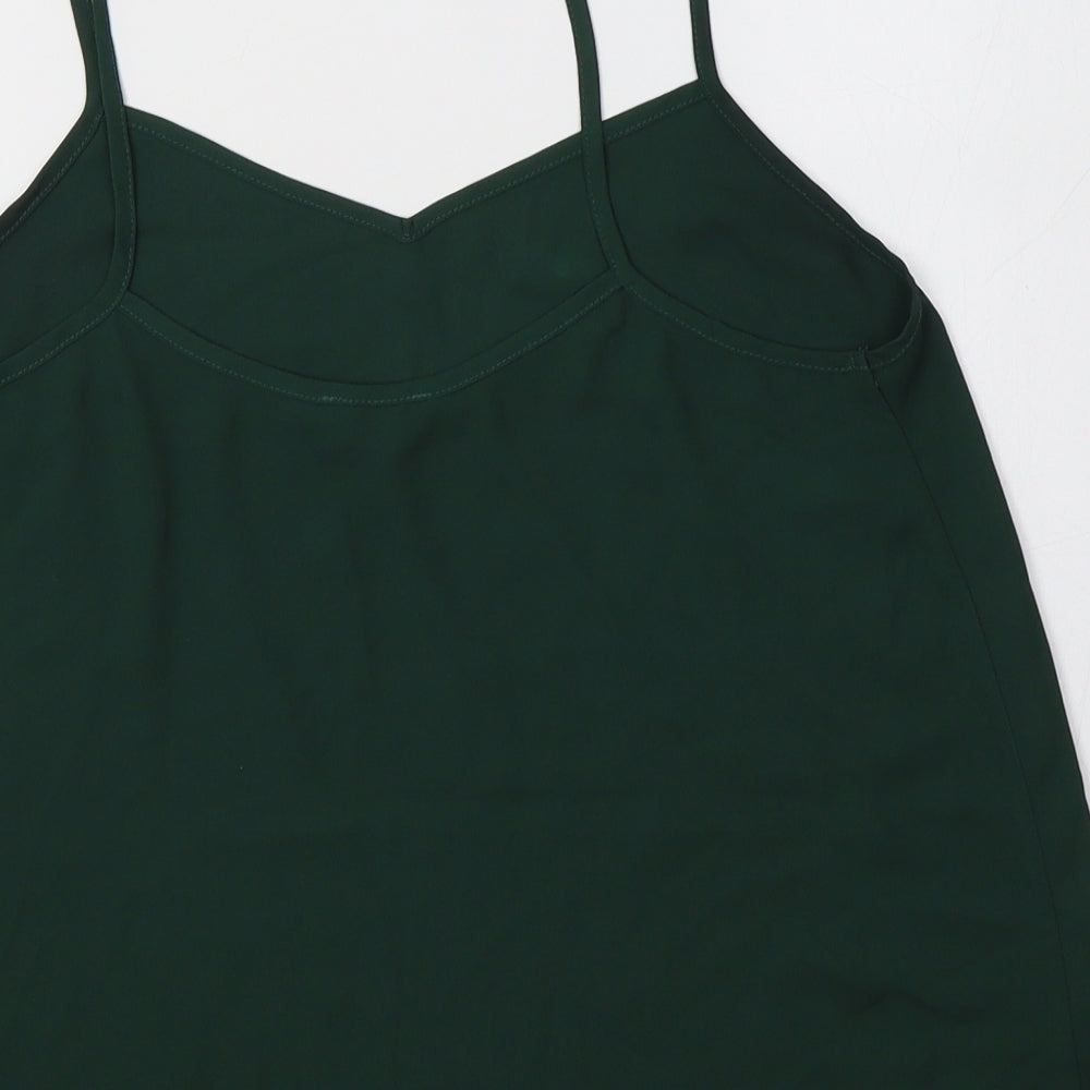 Topshop Womens Green  Polyester Camisole Tank Size 10 V-Neck