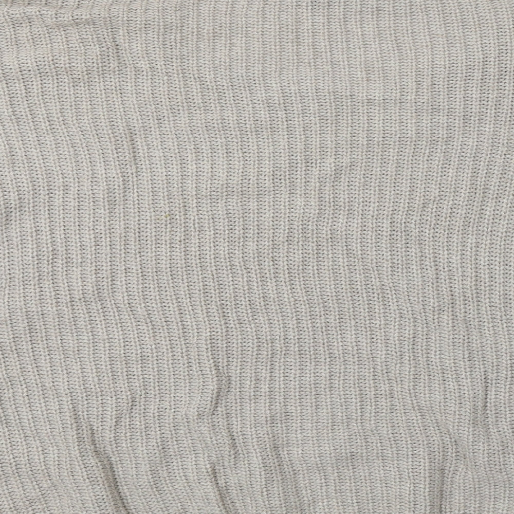 Topshop Womens Beige Round Neck  Acrylic Pullover Jumper Size 12