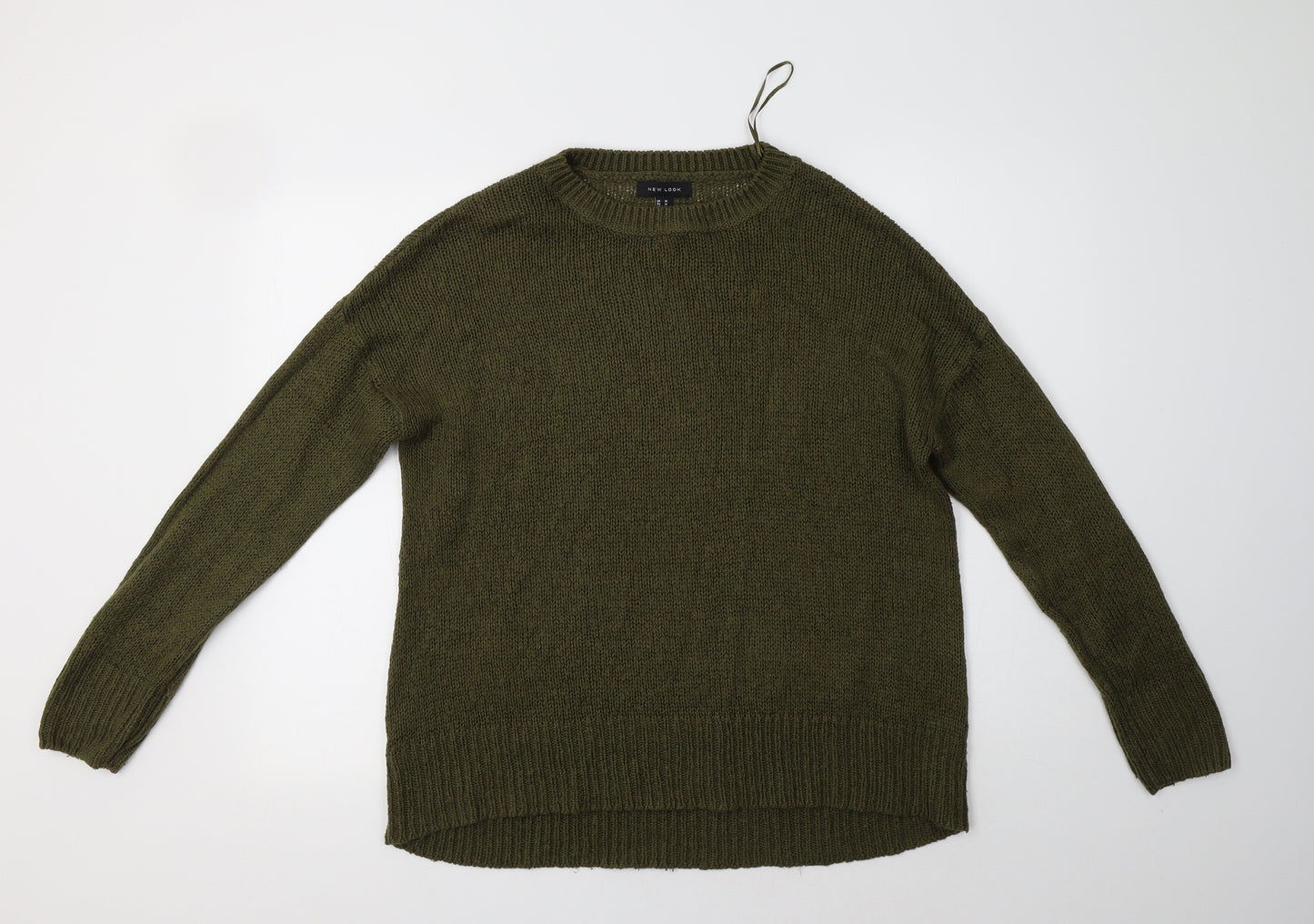 New Look Womens Green Crew Neck  Acrylic Pullover Jumper Size M