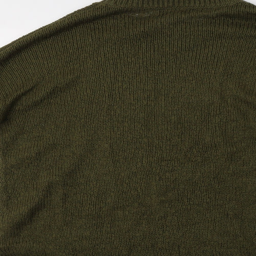 New Look Womens Green Crew Neck  Acrylic Pullover Jumper Size M
