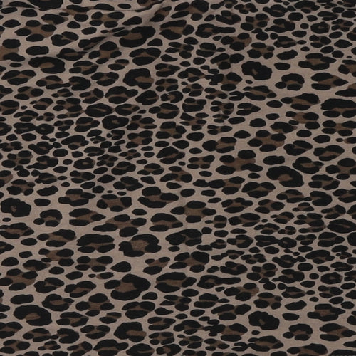 H&M Womens Brown Animal Print Cotton Mini Skirt Size 10