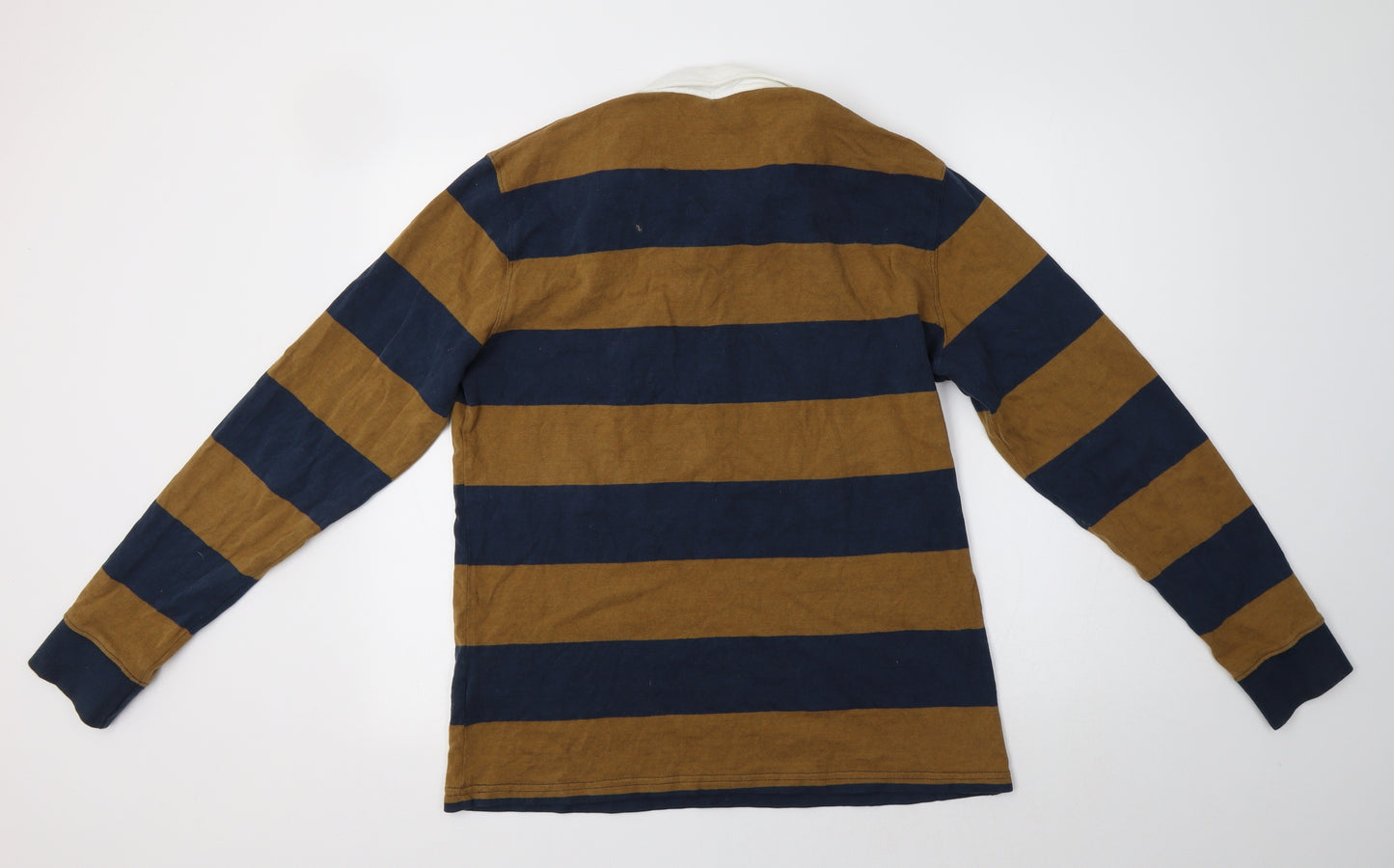 NEXT Mens Brown Striped Cotton  Polo Size M Collared