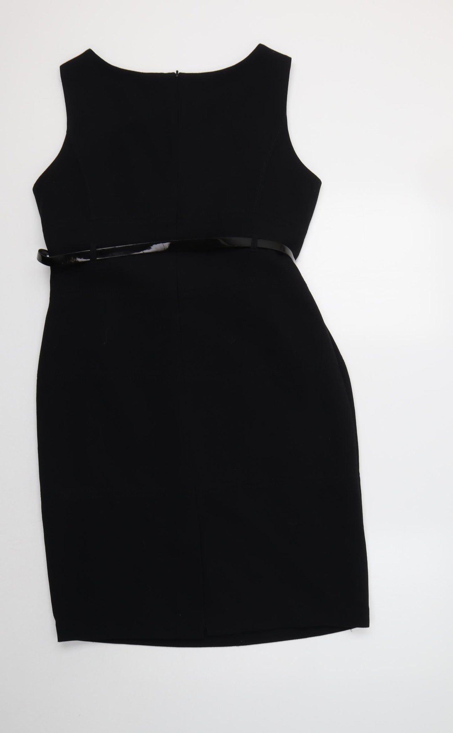 M&S Womens Black  Polyester Pencil Dress  Size 16  Round Neck