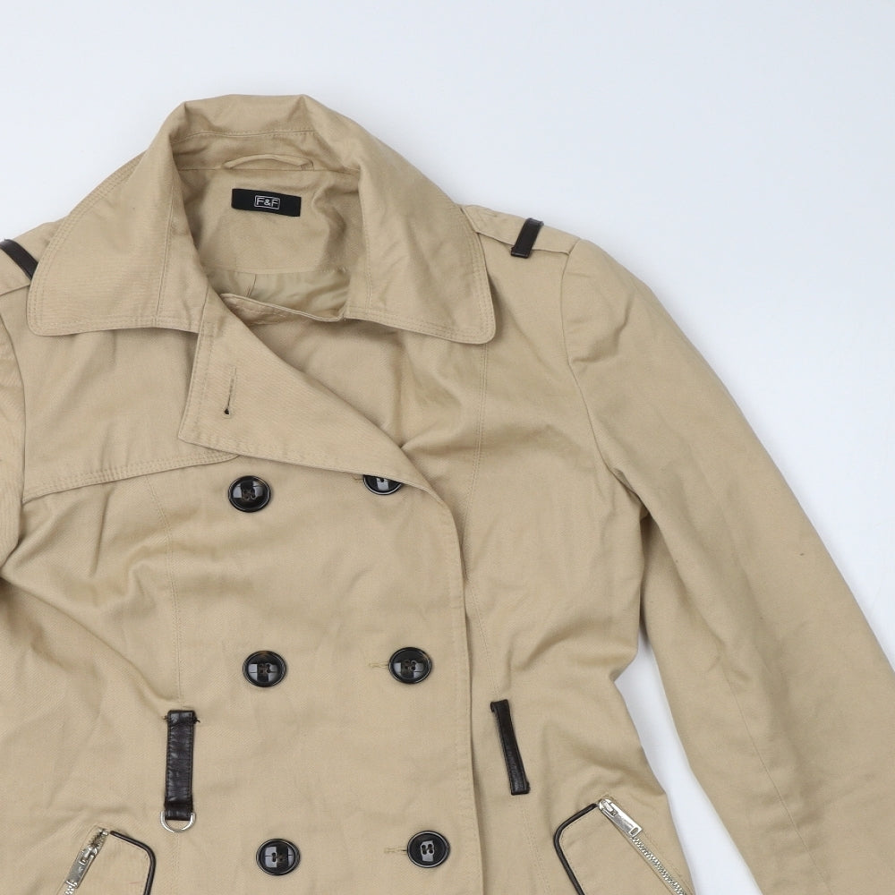 F&F Womens Beige   Trench Coat Coat Size 8