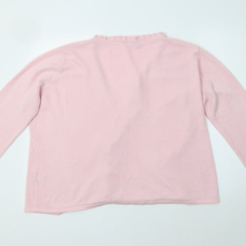 BM Womens Pink V-Neck  Acrylic Cardigan Jumper Size XL