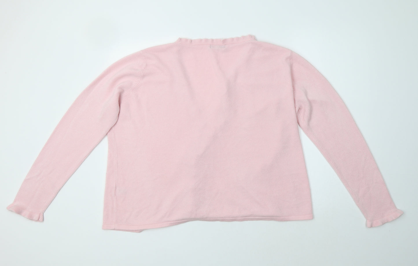 BM Womens Pink V-Neck  Acrylic Cardigan Jumper Size XL